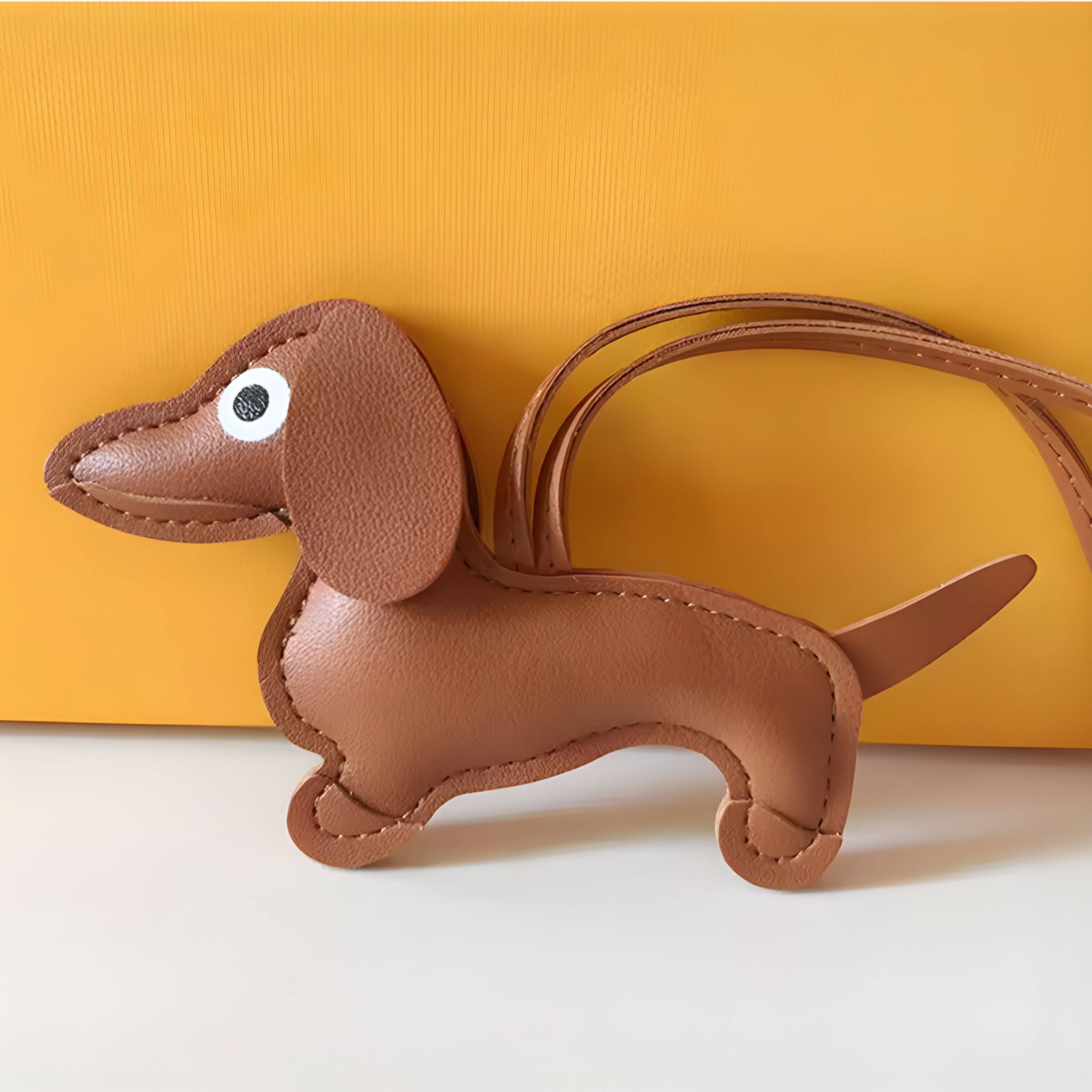 Left. Kitcheniva - Cute Dog Keychain Pendant for Keys and Bags, Brown.