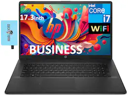 HP - 17t-cn200 Laptop 17.3 HD+ (Intel i7-1255U, 32GB DDR4, 1TB PCIe SSD, Intel Iris Xe, Win 11 Pro) w/USB Hub - Jet Black