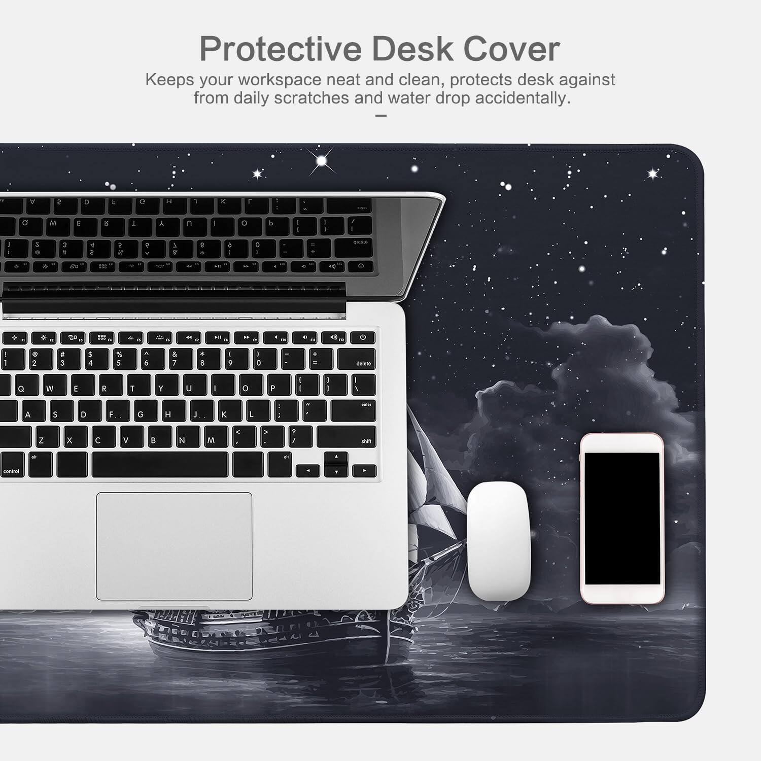 Protective Desk Cover  
Keeps your workspace neat and clean, protects desk against from daily scratches and water drop accidentally.