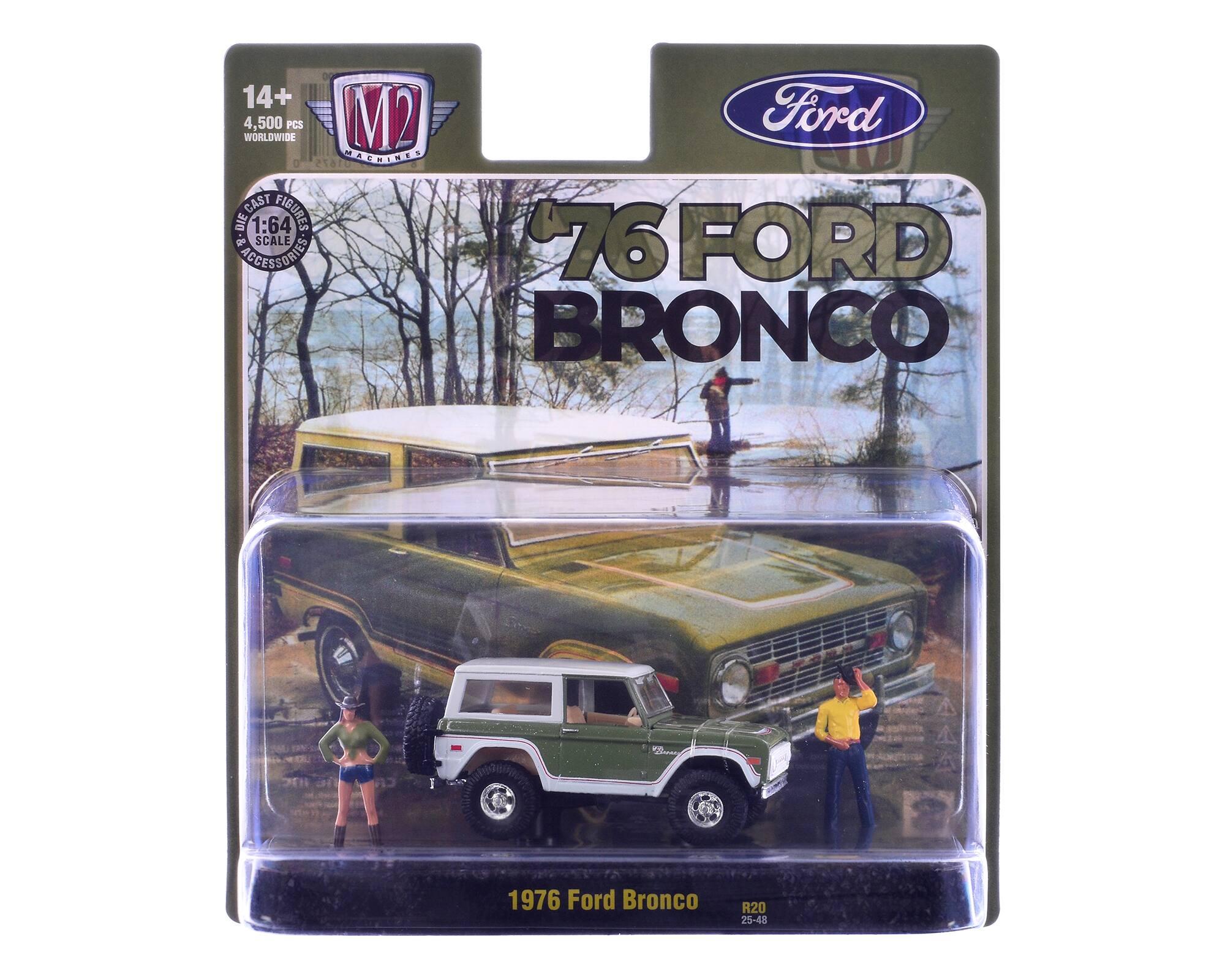 14+ Ford WORLDWIDE 4,500 PCS M2 MAGNIFICS CAST FIGURES DIE 1:64 ACCESSORIES SCALE 76 FORD BRONCO Pe CA 1 1976 Ford Bronco R20 25-48