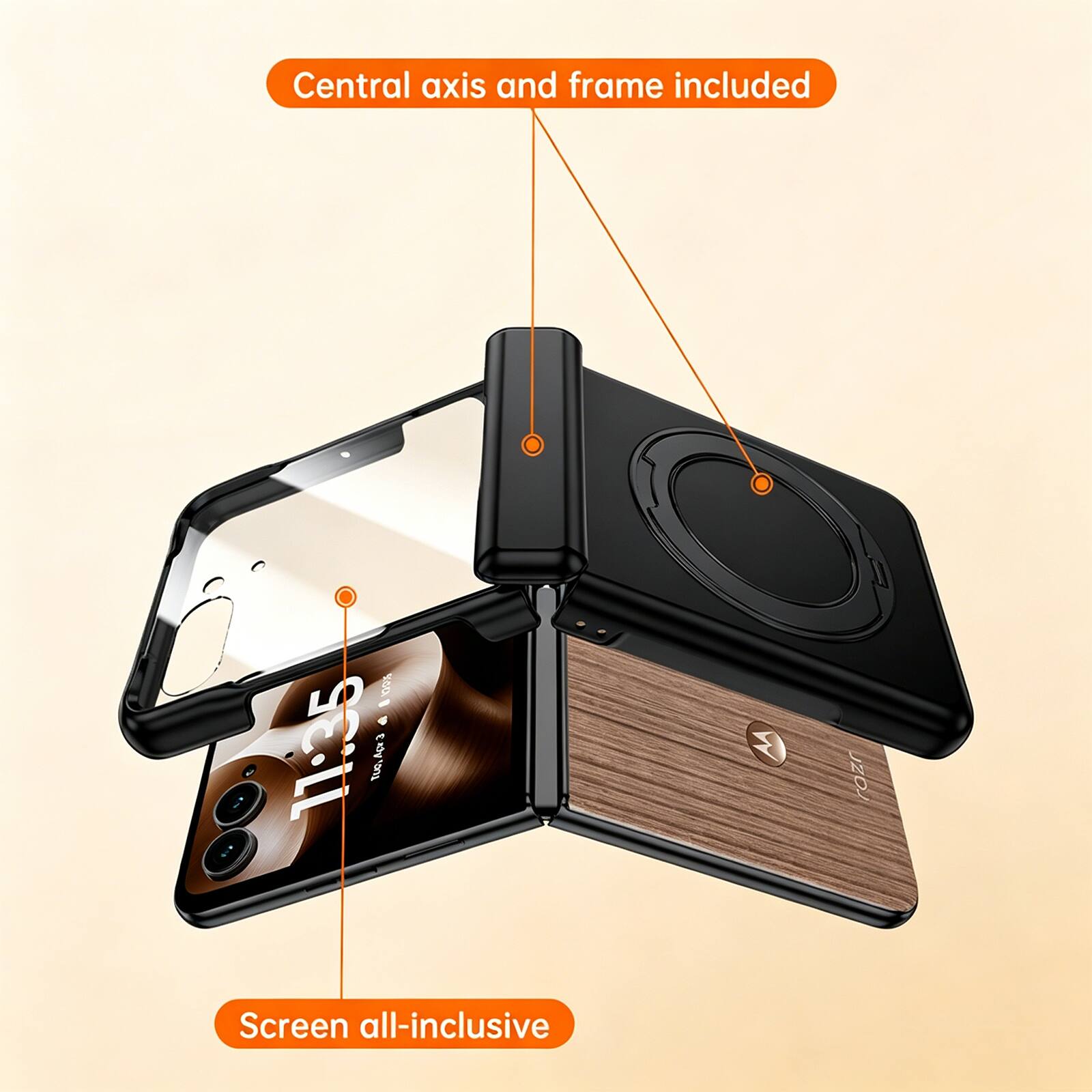 Central axis and frame included  
Screen all-inclusive