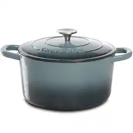 Crockpot - Crock Pot Artisan 5 Quart Round Enameled Cast Iron Dutch Oven - Slate Gray