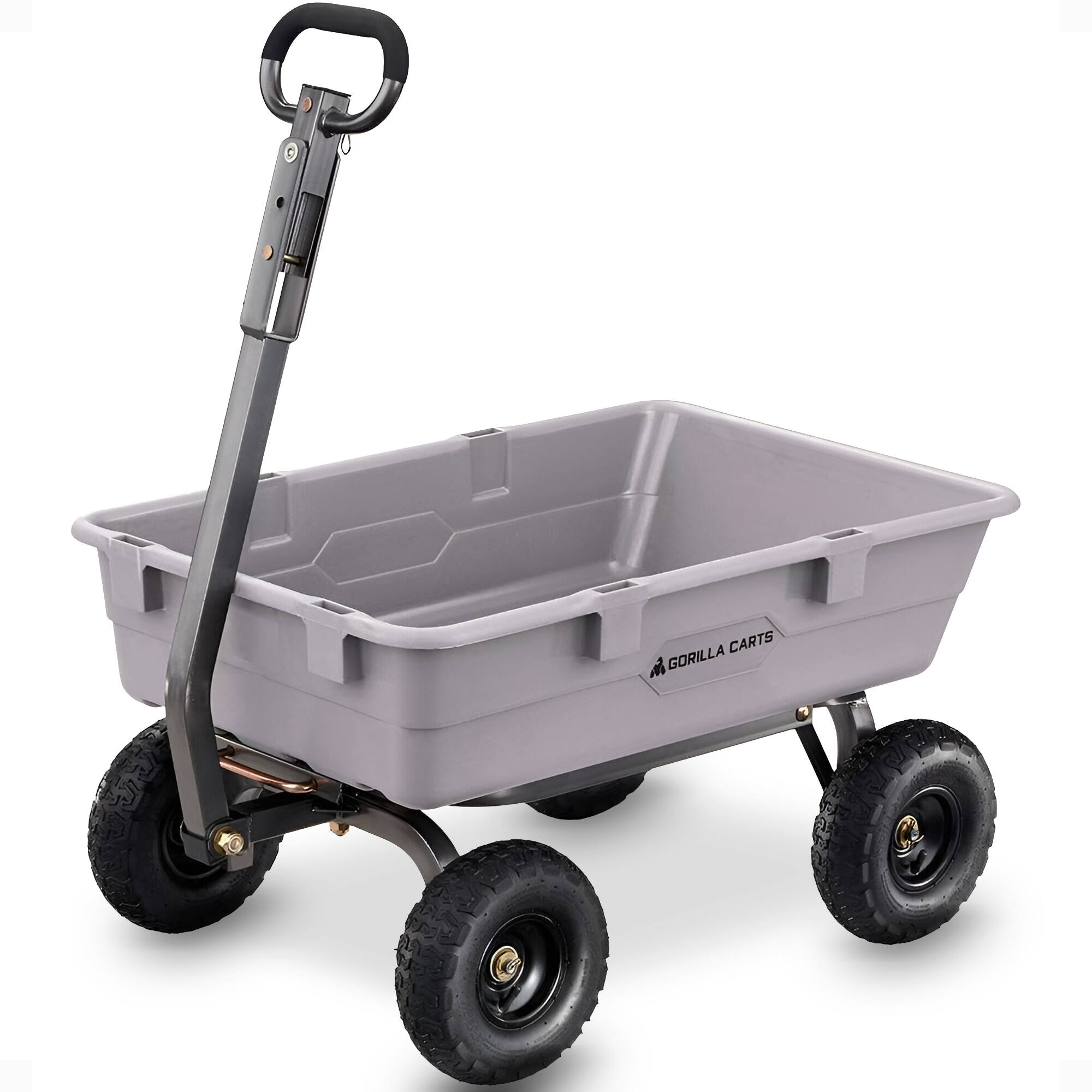 Gorilla Carts - 800 Pound Capacity Heavy Duty Poly Yard Dump Utility Cart - Gray