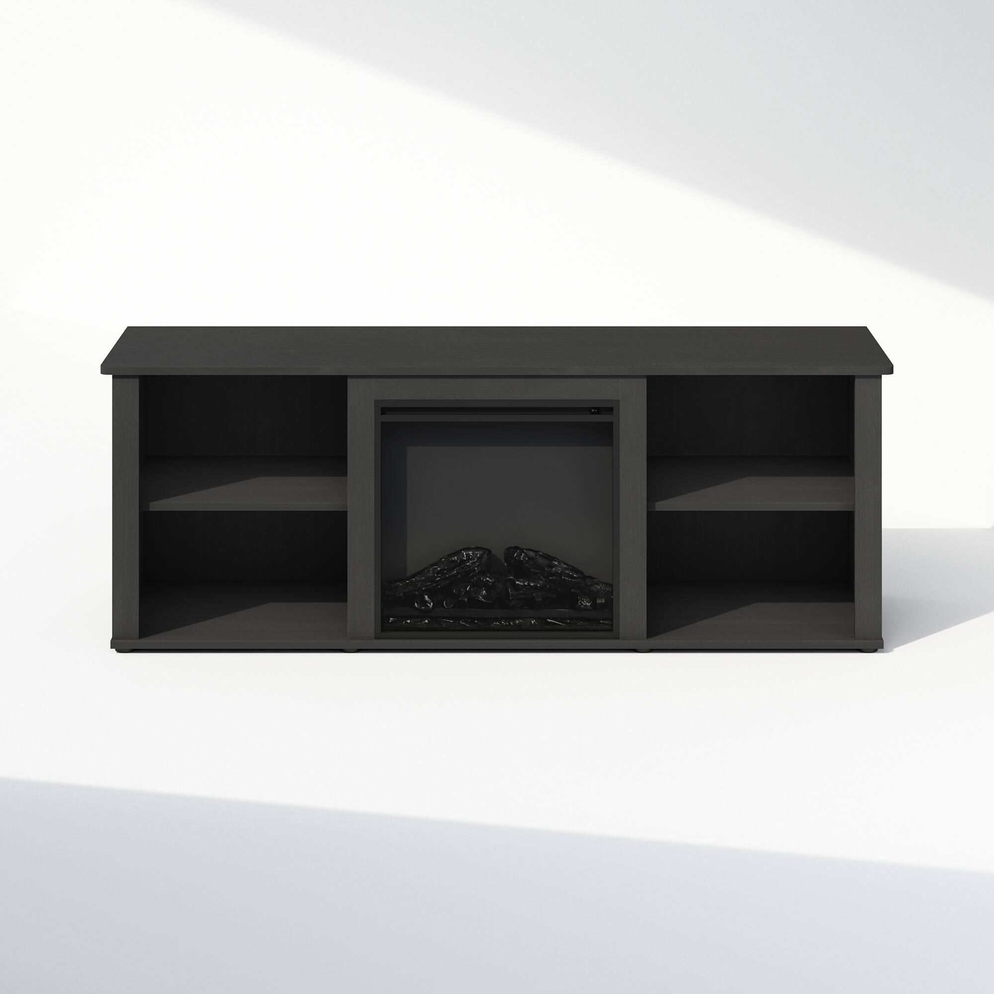 Alt View 2. Furinno - Jensen No Heat Decorative Electric Fireplace TV Stand, Entertainment Center for TV up to 60 Inch - Americano.