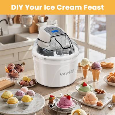 VAVSEA 1.5 Qt Ice Cream Maker with Scoop, Ice Cream Machine with VAVSEA 1.5 Qt Ice Cream Maker with Scoop, Ice Cream Machine with