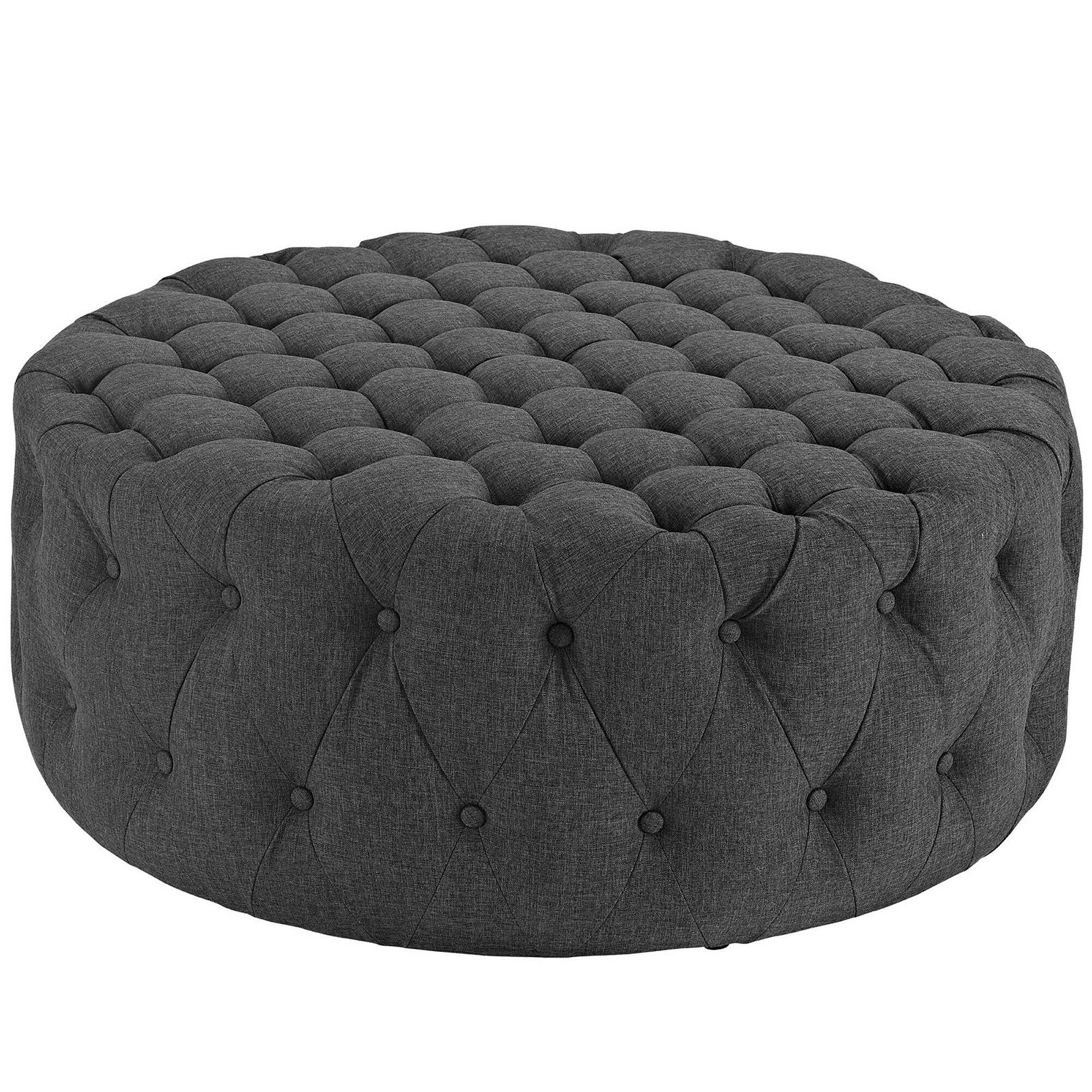 Angle. Modway - Amour Upholstered Fabric Ottoman by Modway - EEI-2225-GRY.