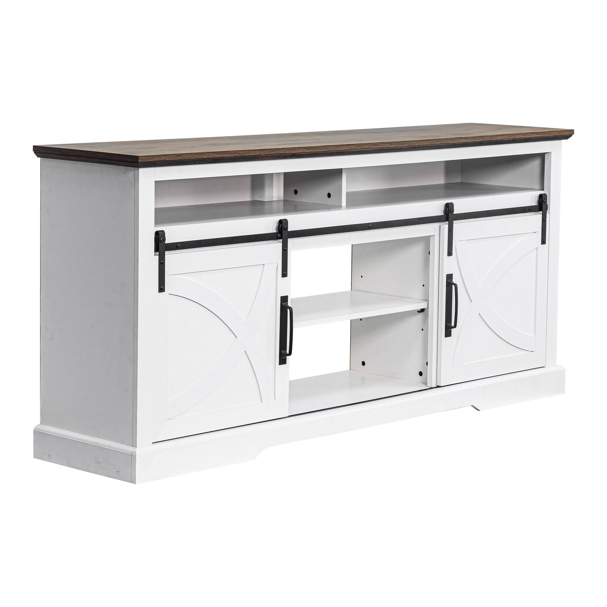 Alt View 5. Ihomeadore - 68" TV Stand with Open Storage Shelves and Cabinets Media Console for TVs up to 78" - Gray.