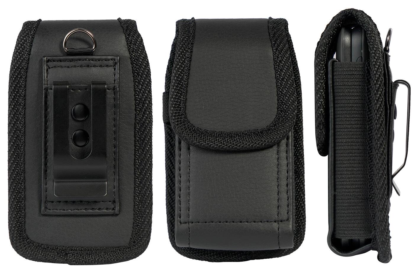 Alt View 4. Nakedcellphone - Pouch Case with Belt Clip, Universal for Slim Modern Flip Phones - Black.