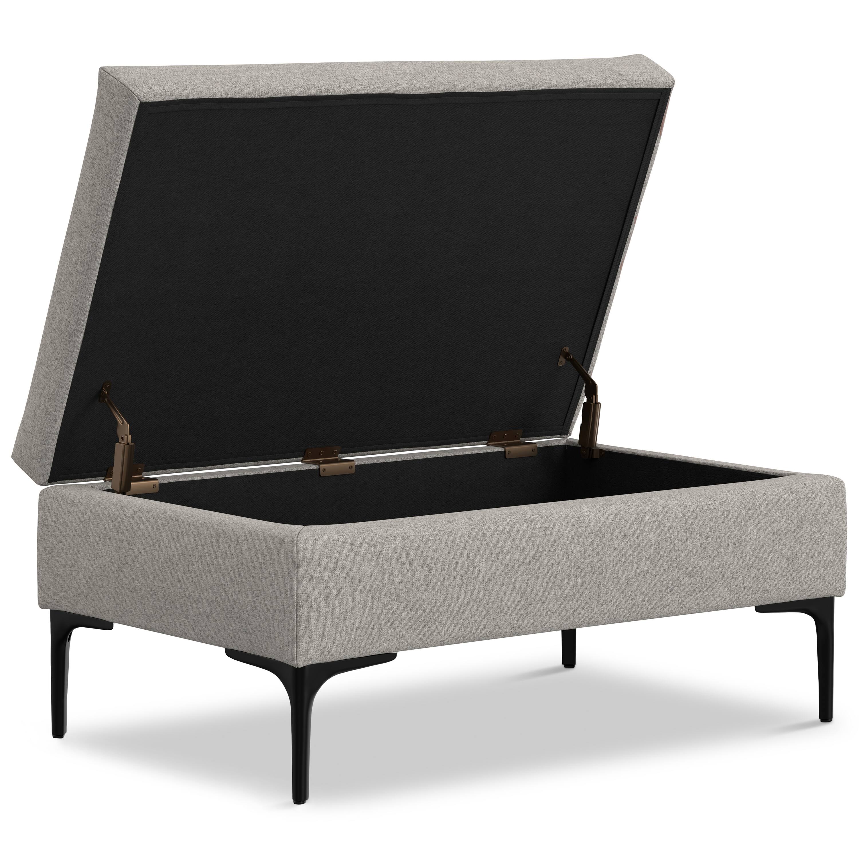 Alt View 1. Tiramisubest - Rebecca Rectangular Coffee Table Storage Ottoman with Lift Up Lid - Gray.