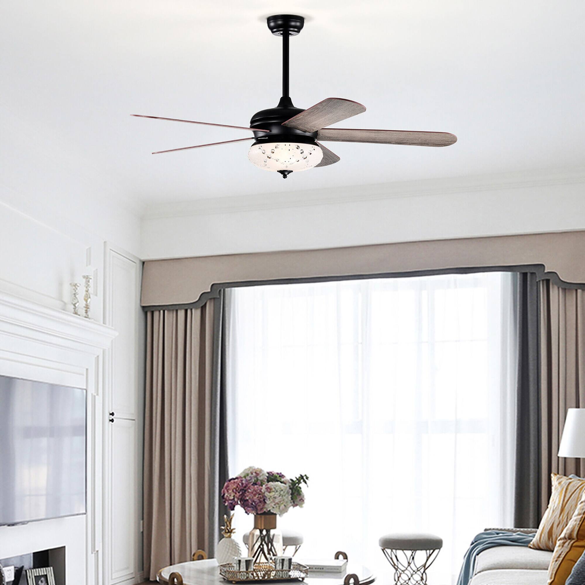 Alt View 2. Gymax - Gymax 52'' Retro Ceiling Fan w/ Remote Control 3 Wind Speeds & 5 Reversible Blades Grey - Grey.