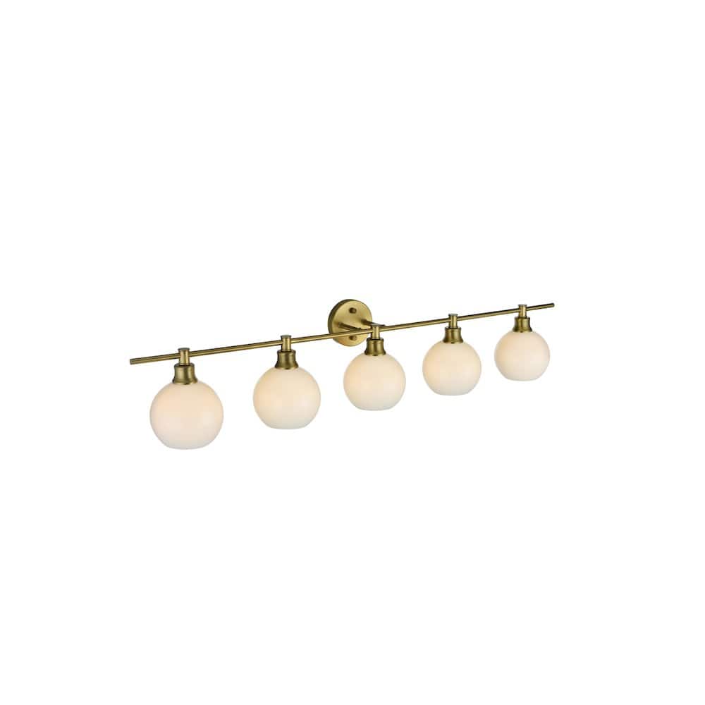 Living District - Collier 5 Light and Frosted White Glass Wall Sconce - Satin Gold price history on PriceWatchPro
