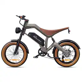 DYU - Electric Bike for Adults 20" Fat Tire All-Terrain Electric Bike 500W Motor 48V 15.6AH Battery Powered Max Speed 19.8Mph - Gray