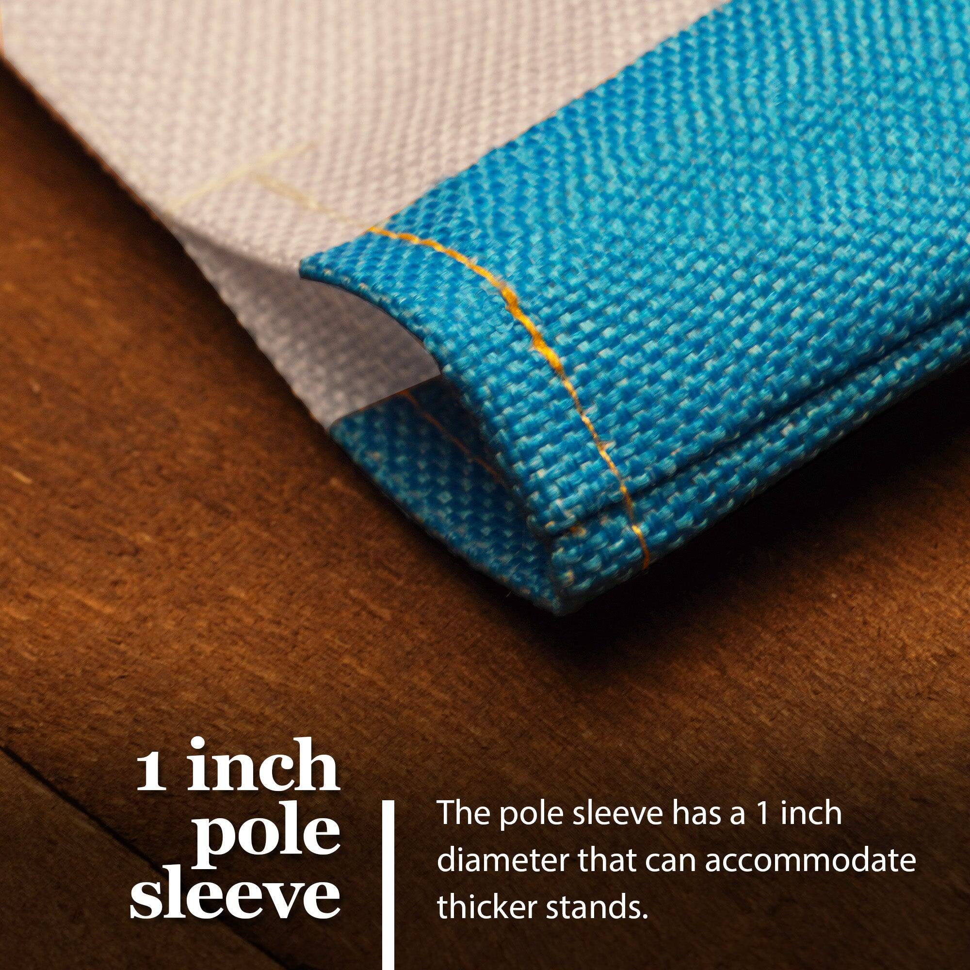 1 inch pole sleeve

The pole sleeve has a 1 inch diameter that can accommodate thicker stands.