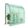 Front. Costway - Costway 7'x 3.5'x 7' Lean-to Greenhouse Portable Wall House with Green PE Cover and Shelf - Green.