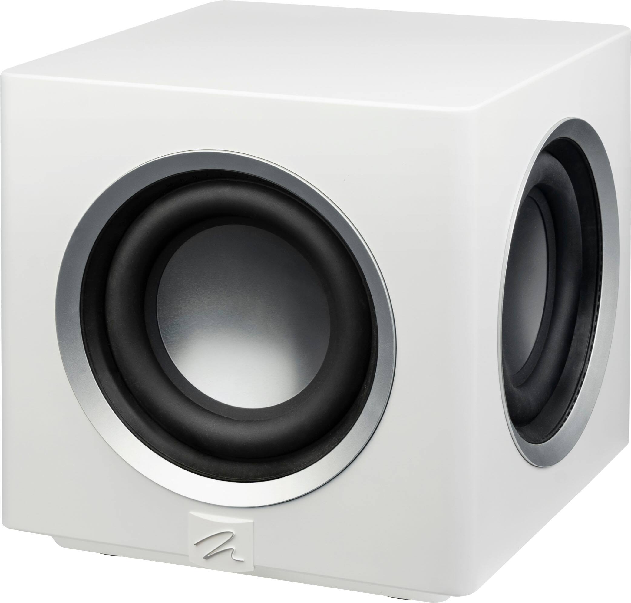 Back. MartinLogan - Abyss 8, 8” Hybrid, Powered Subwoofer, with Magnitude MT-1kW Amplifier, Sub Control App, and Wireless Built-In - Satin White.