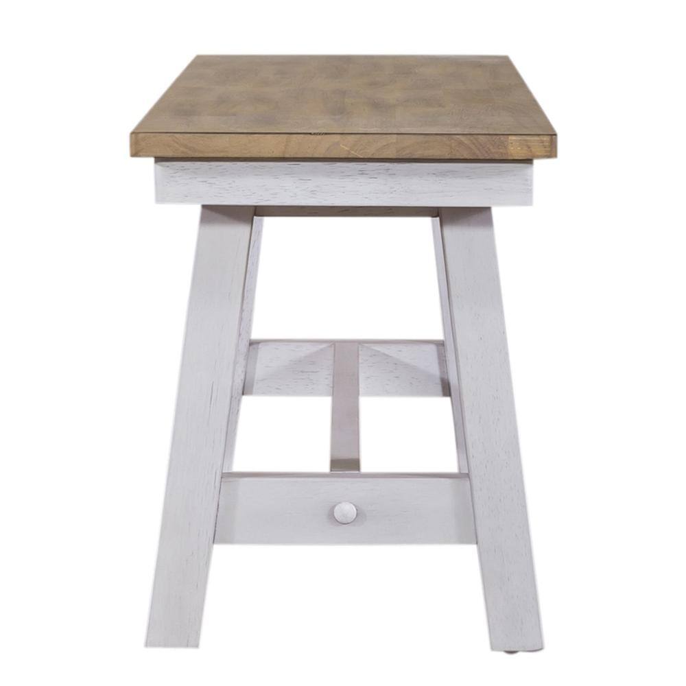 Left. Liberty Furniture Industries - Lindsey Farm Backless Bench (RTA) in Weathered White - White.
