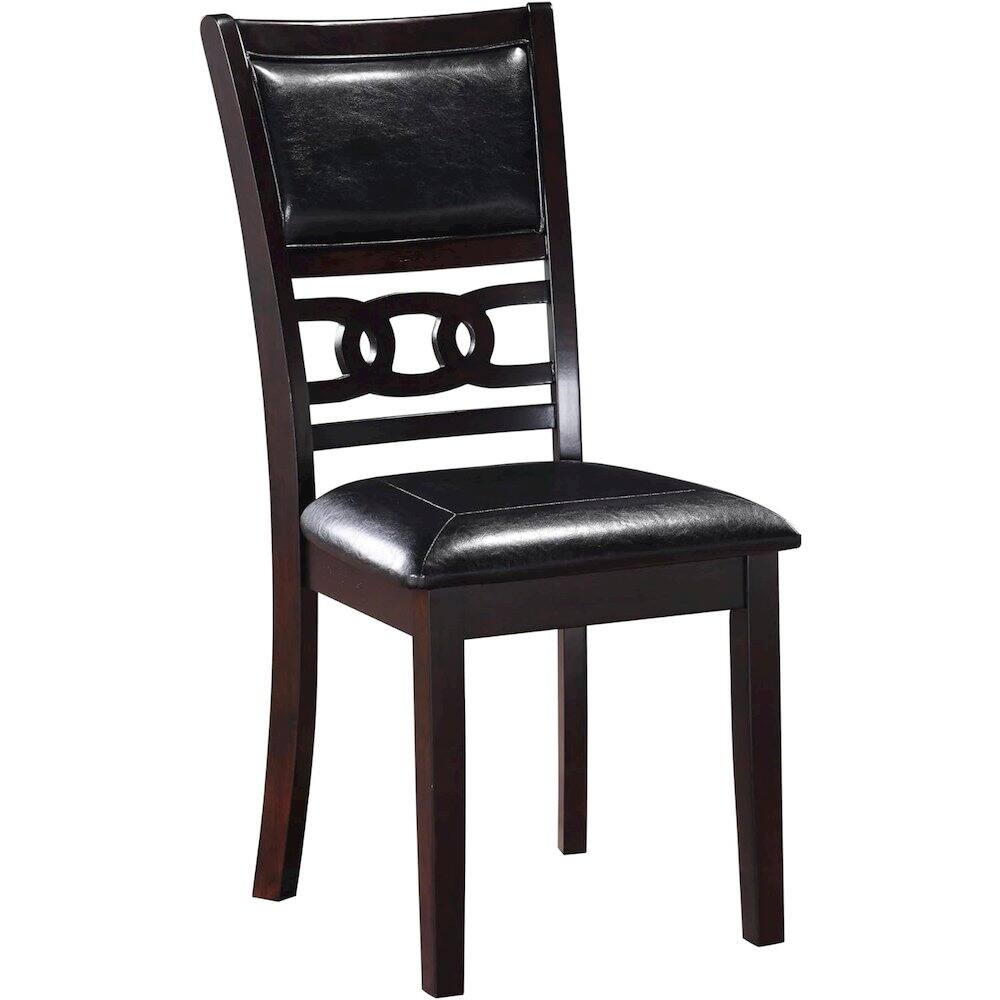 Alt View 1. New Classic Furniture - Gia Ebony Wood Dining Chair with PU Seat (Set of 6) - Brown.