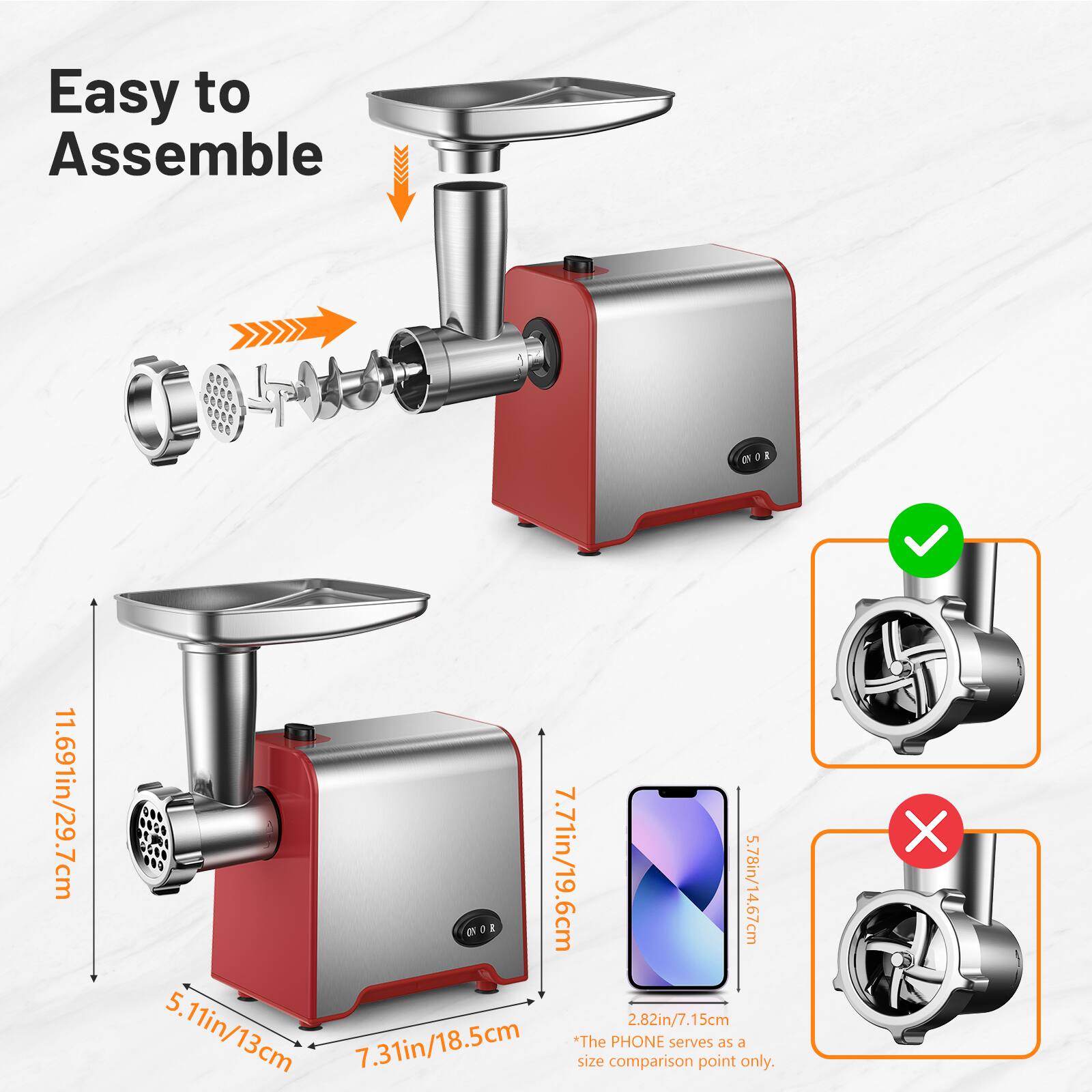 Easy to Assemble

- 11.69in/29.7cm
- 7.71in/19.6cm
- 5.78in/14.67cm
- 2.82in/7.15cm
- 5.11in/13cm
- 7.31in/18.5cm

*The PHONE serves as a size comparison point only.

- 7.7in/19.6cm
- 5.11in/13cm
- 7.31in/18.5cm

- 2.82in/7.15cm
- 5.78in/14.67cm

- 11.69in/29.7cm

- 5.18in/13.16cm

- 2.82in/7.15cm