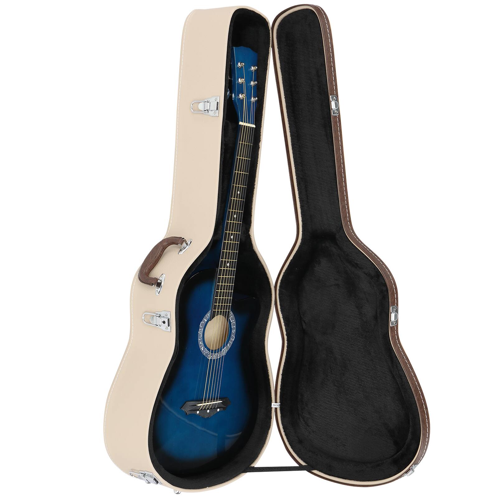 Alt View 2. Winado - Portable 39" Microgroove Hard Shell Classical Guitar Case With Keys.