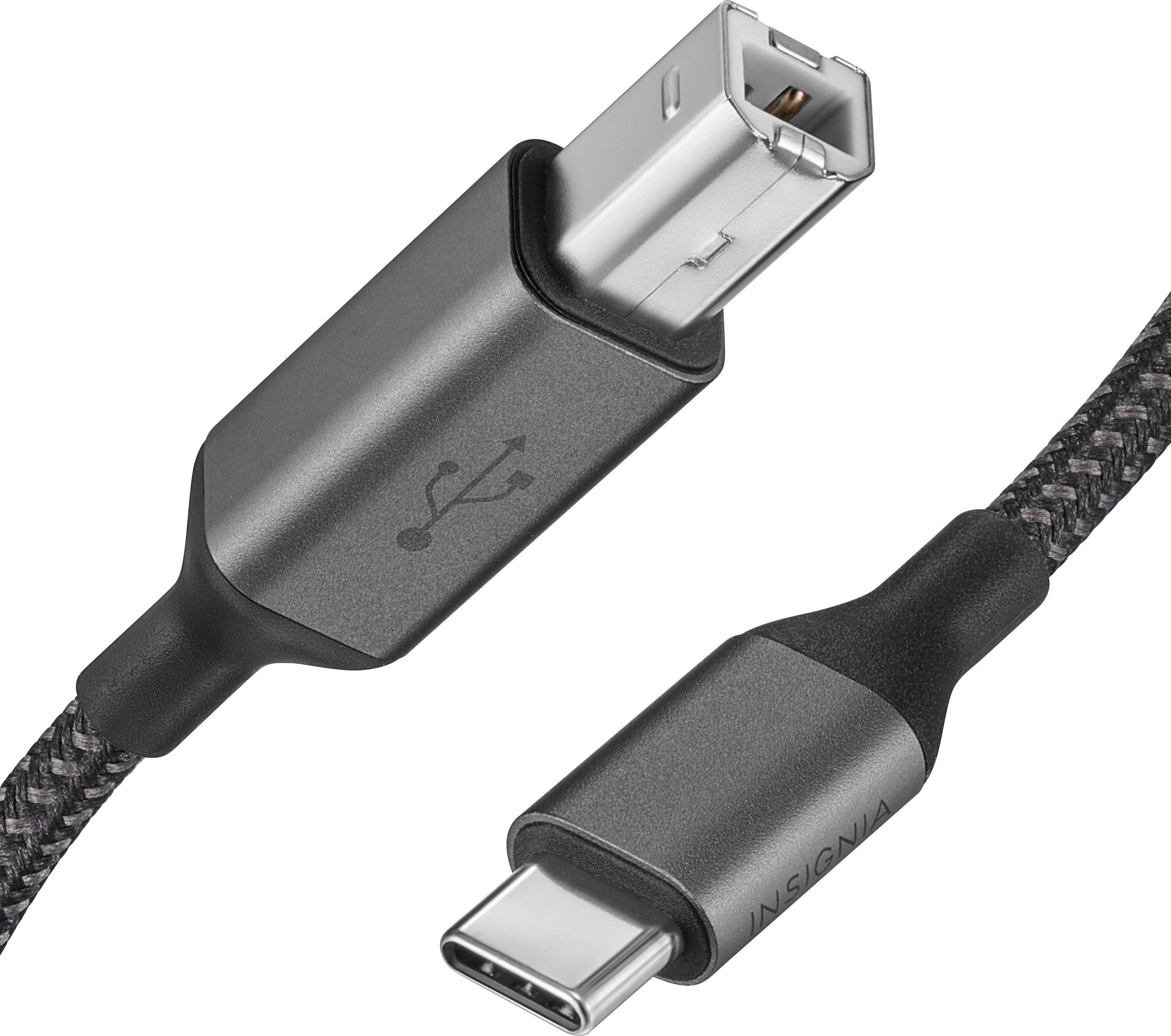 Alt View 2. Insignia™ - 6-Foot USB-C to USB-B Printer Cable - Black.