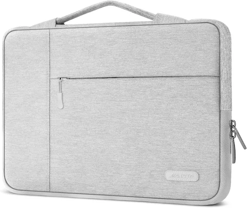 Front. mosiso - 16-inch Laptop Sleeve with Handle, Slim Protective Case for 15–16-inch Laptops - Gray.