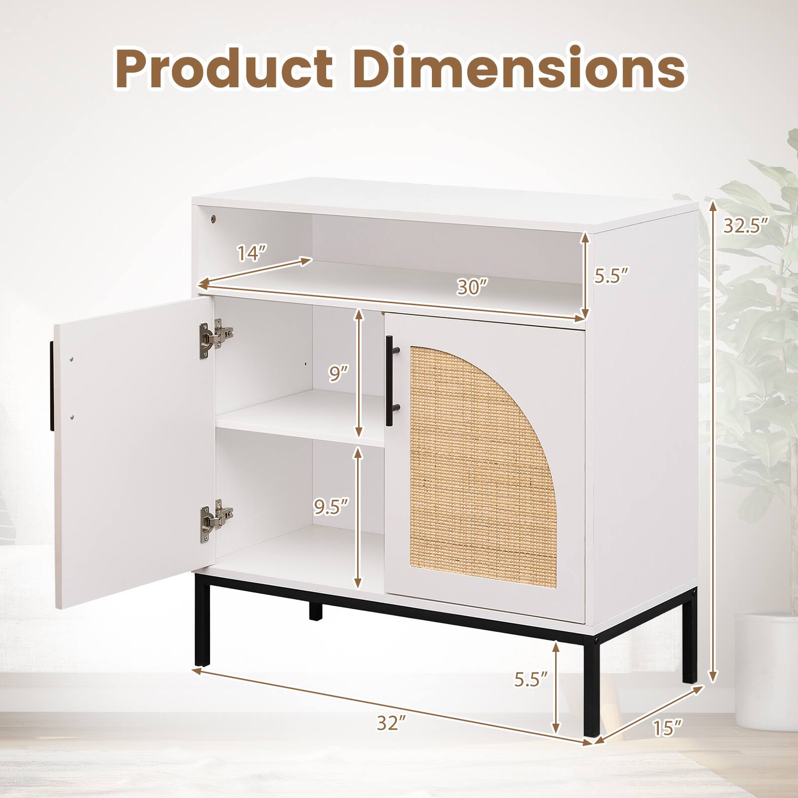 Product Dimensions: 14" x 30" x 5.5" x 32.5" F 9" A 9.5" x 5.5" x 32" x 15"