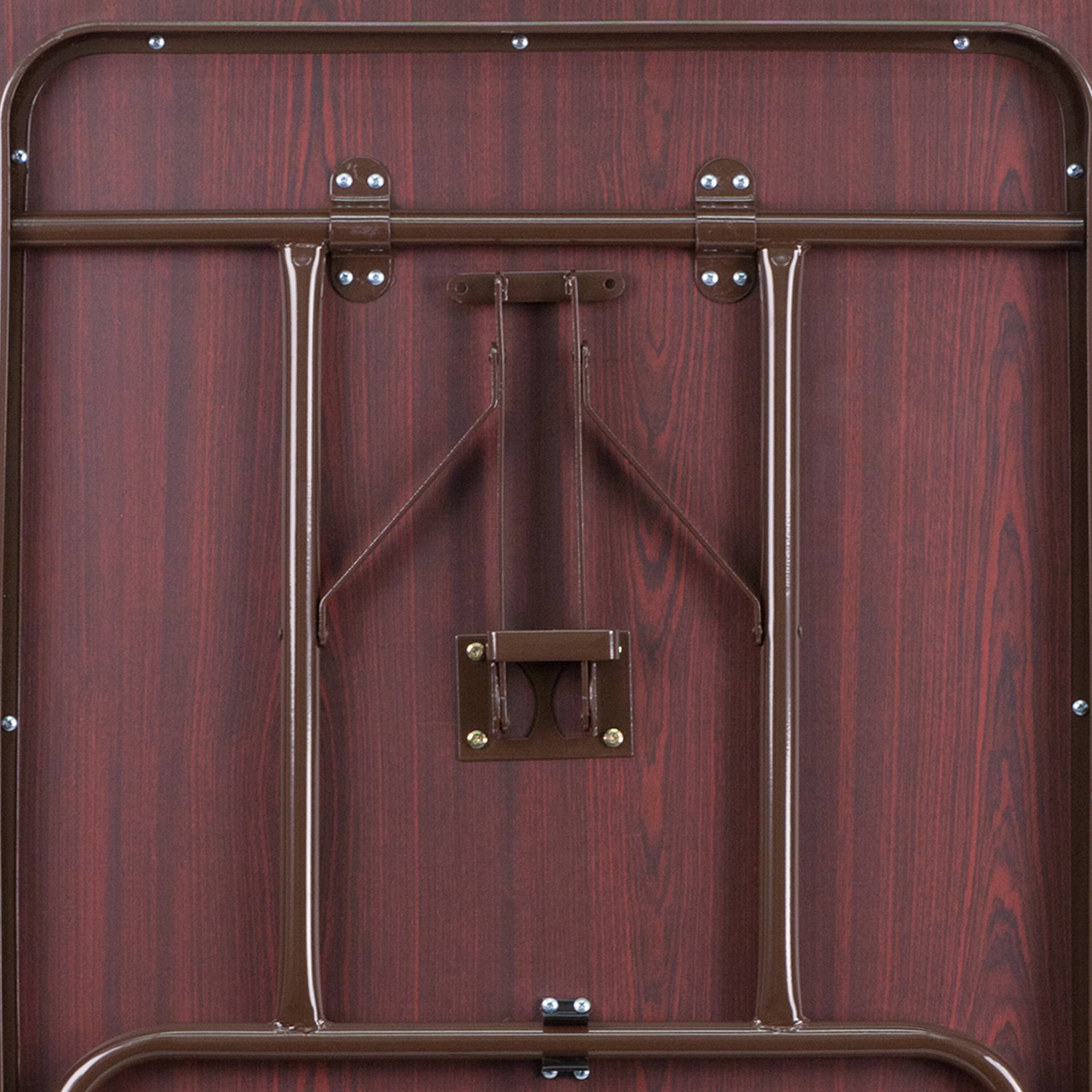 Alt View 7. Emma + Oliver - 6-Foot Mahogany Melamine Laminate Folding Banquet Table - Mahogany.