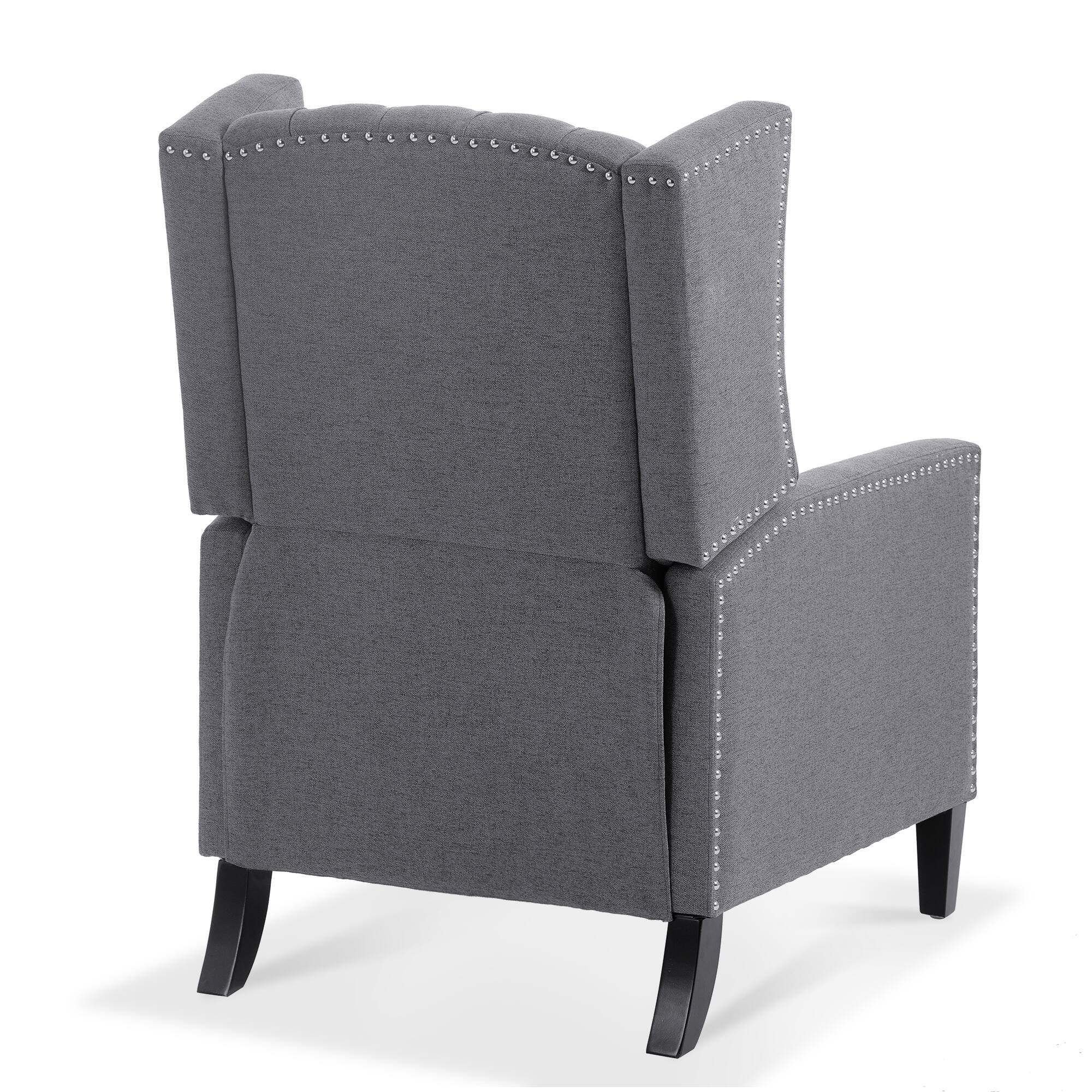 Alt View 7. APRILSOUL - Wide Manual Wing Chair Recliner - Gray.