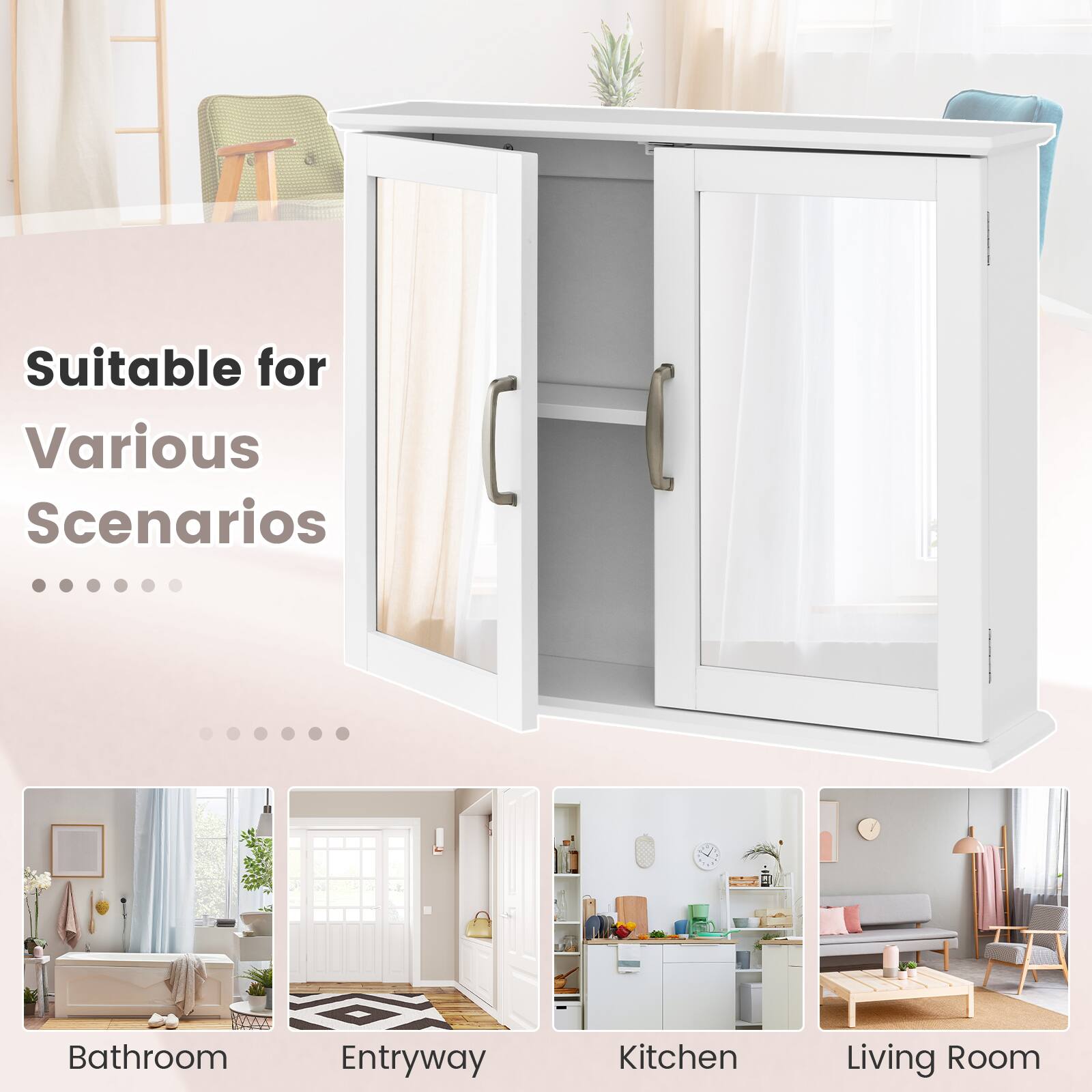 Suitable for Various Scenarios

Bathroom  
Entryway  
Kitchen  
Living Room