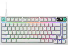 Logitech - G316 X 75 Gaming Keyboard with Hot-Swappable Tactile Switches, USB-C, RGB LIGHTSYNC for PC - White