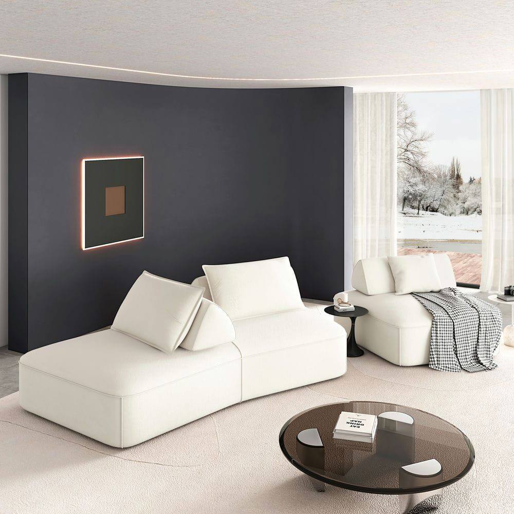 Alt View 8. Kadyn - 139" Oversized Modular Sectional Sofa, Plush Chenille Upholstery with Deep Seating and DIY Setup, Beige - Beige.