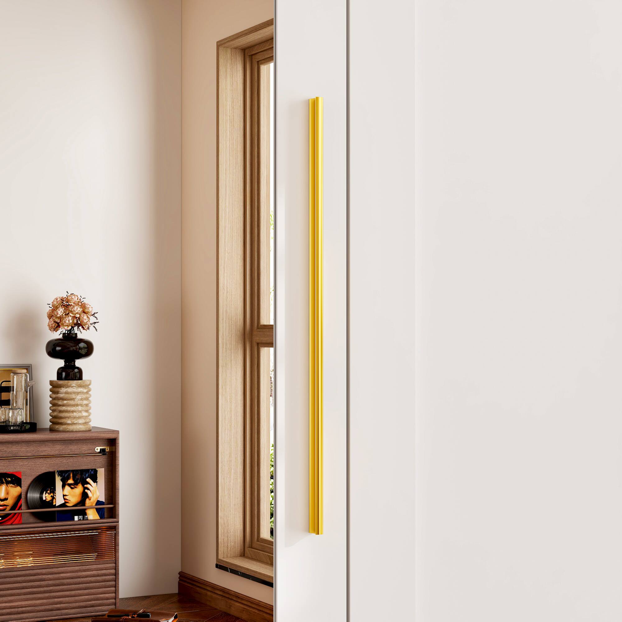 Alt View 7. FUFU & GAGA - FUFU&GAGA Wardrobe with Mirror: Stylish Storage with Safety & Function - White.