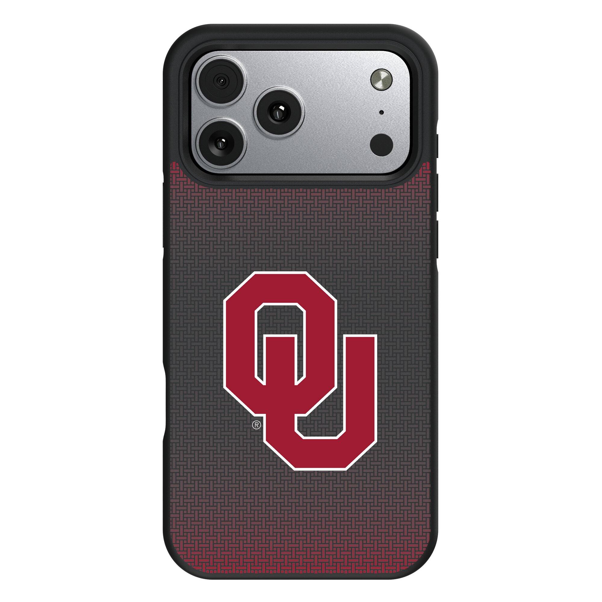 Front. Keyscaper - Oklahoma Sooners Bump Case with 8.2ft Drop Protection - 14 Pro Max - Black.