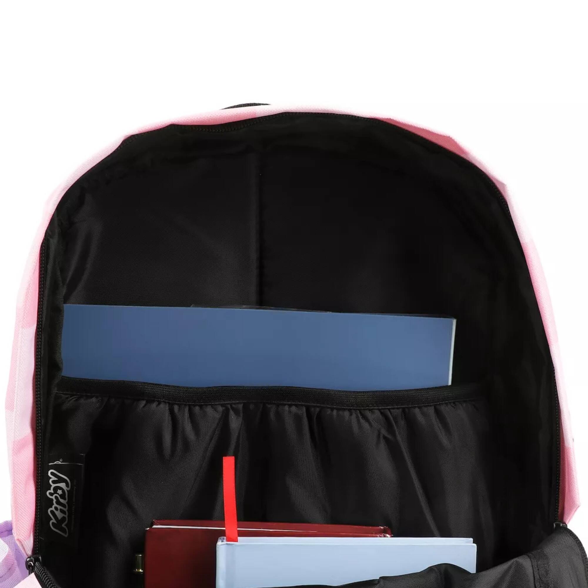 Alt View 4. Kirby - Kirby Inhaling Food 16" Pink School Bookbag with a Laptop pocket for girls - Pink.