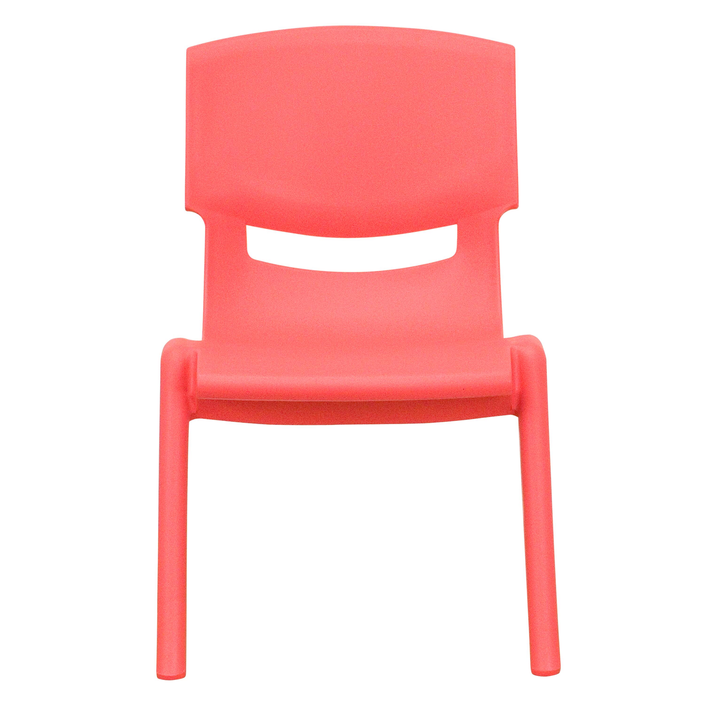 Alt View 8. Emma + Oliver - 4 Pack Plastic Stackable Pre-K/School Chairs with 10.5"H Seat - Red.