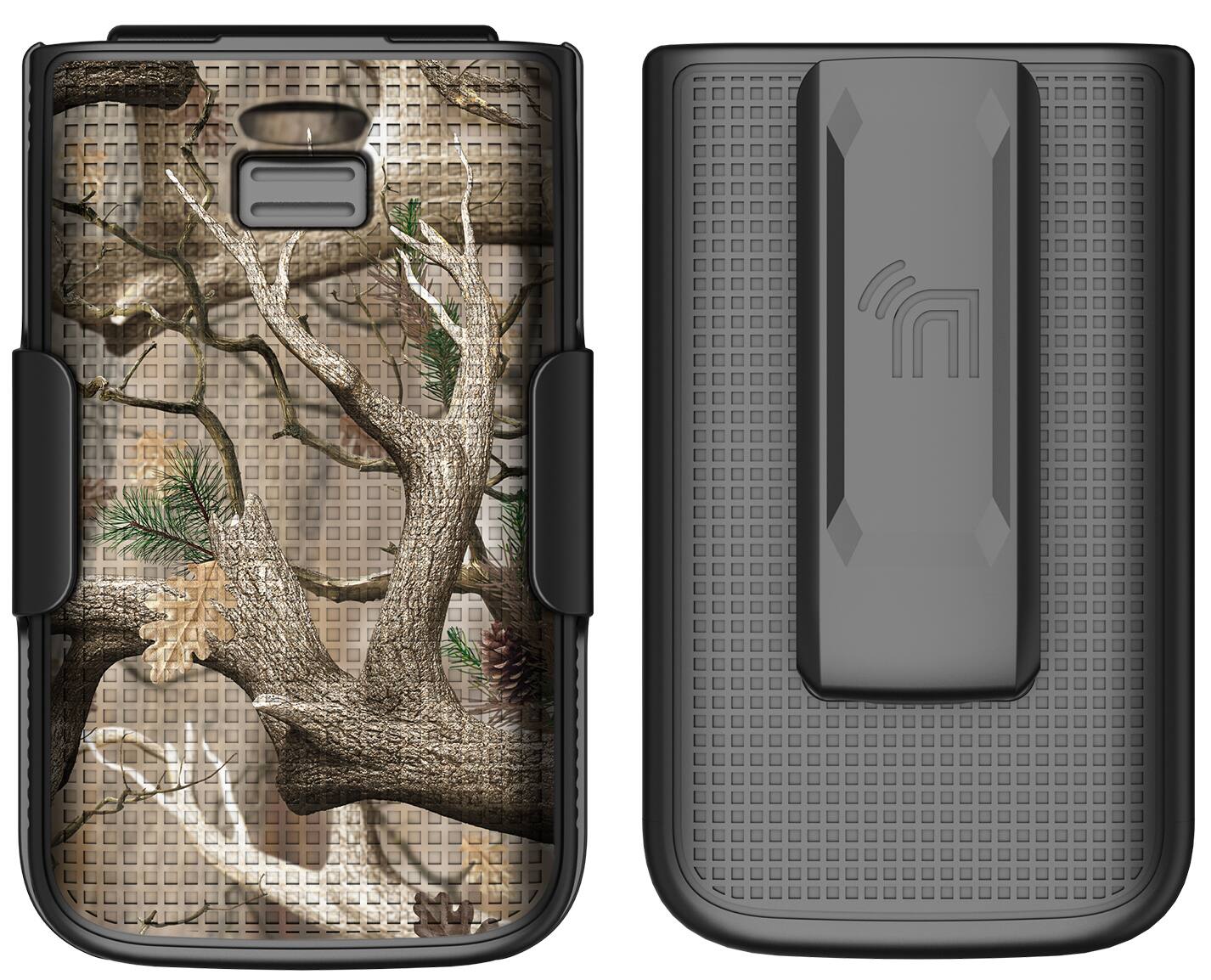 Alt View 2. Nakedcellphone - Combo for Lively Jitterbug Flip 3 Phone - Hard Case and Belt Clip Holster - Camo.
