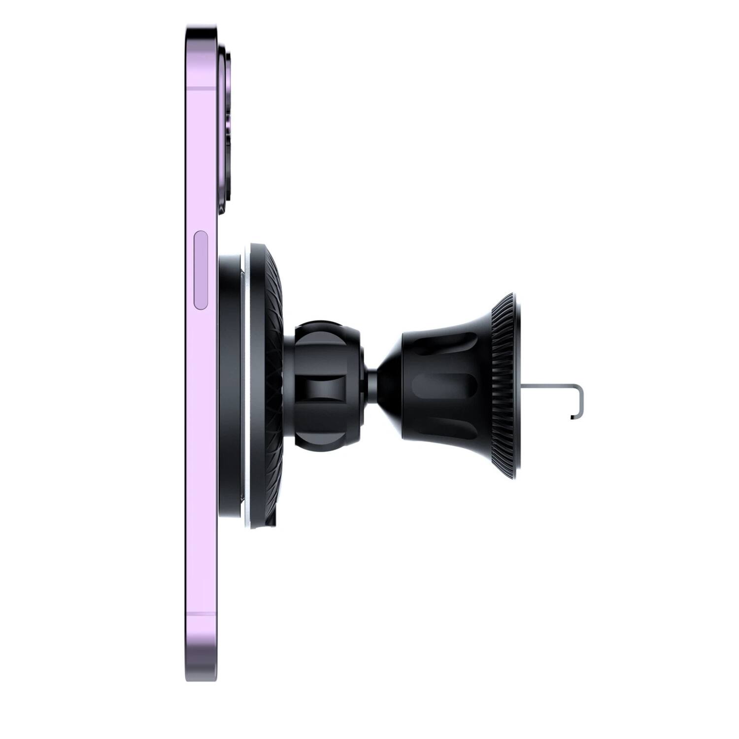 Angle. Stock Preferred - 15W Wireless Magnetic Car Charger Mount for iPhone 12–15 Series - Multicolor.