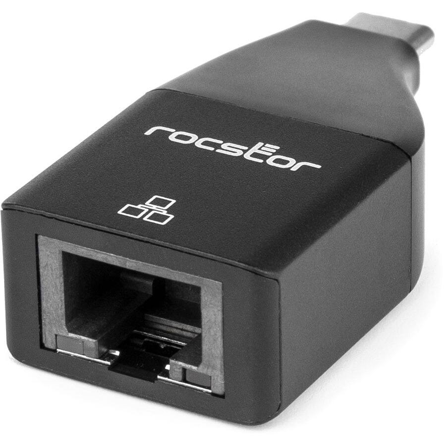 Alt View 1. Rocstor - Rocstor USB-C to Gigabit Ethernet Network Adapter - Rocstor Premium USB-C to Gigabit Ethernet Adapter - 1Gbps NIC USB-C - Black.
