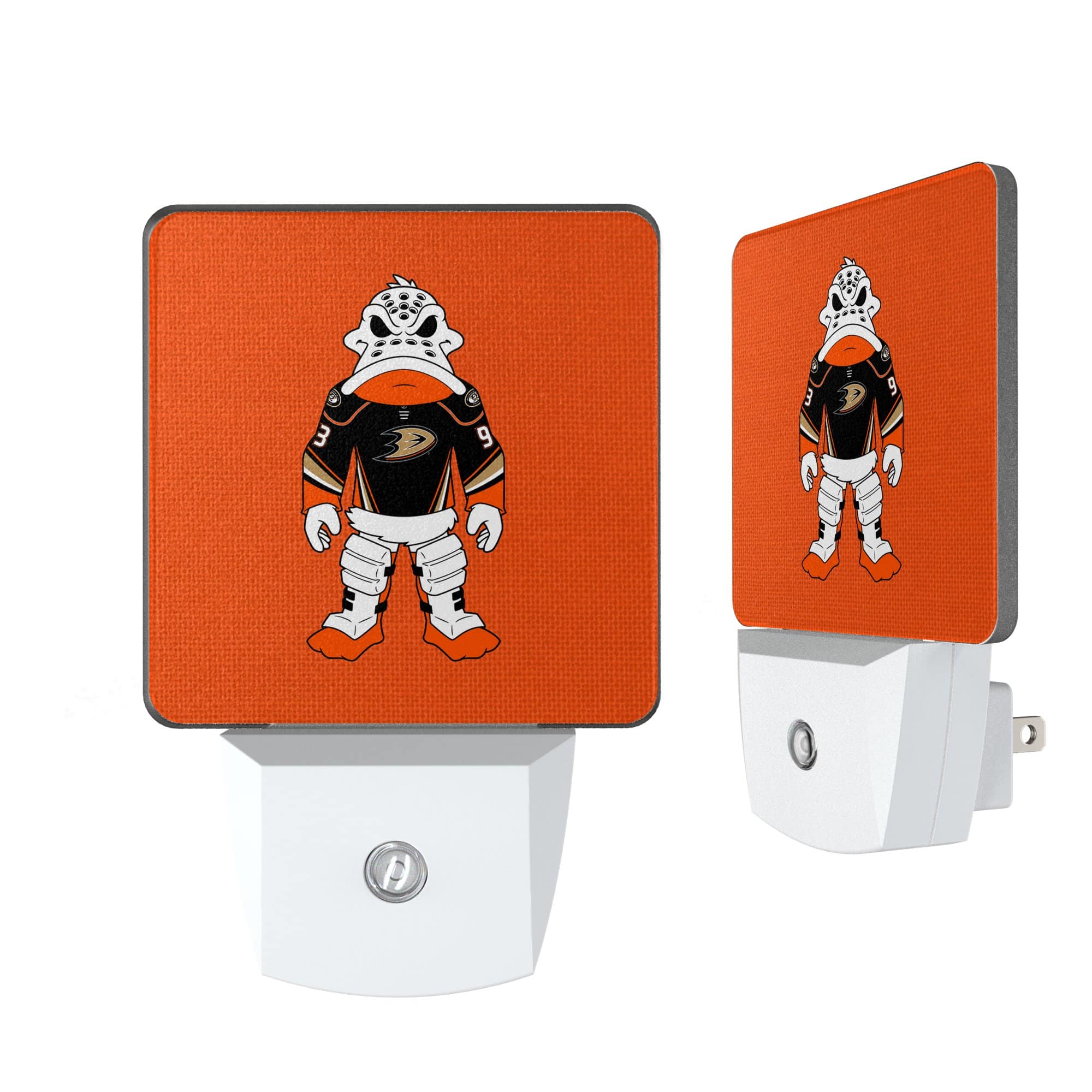 Keyscaper - Anaheim Ducks 2-Pack Solid Design Mascot Nightlight Set - White