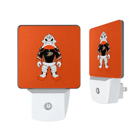 Front. Keyscaper - Anaheim Ducks 2-Pack Solid Design Mascot Nightlight Set - White.