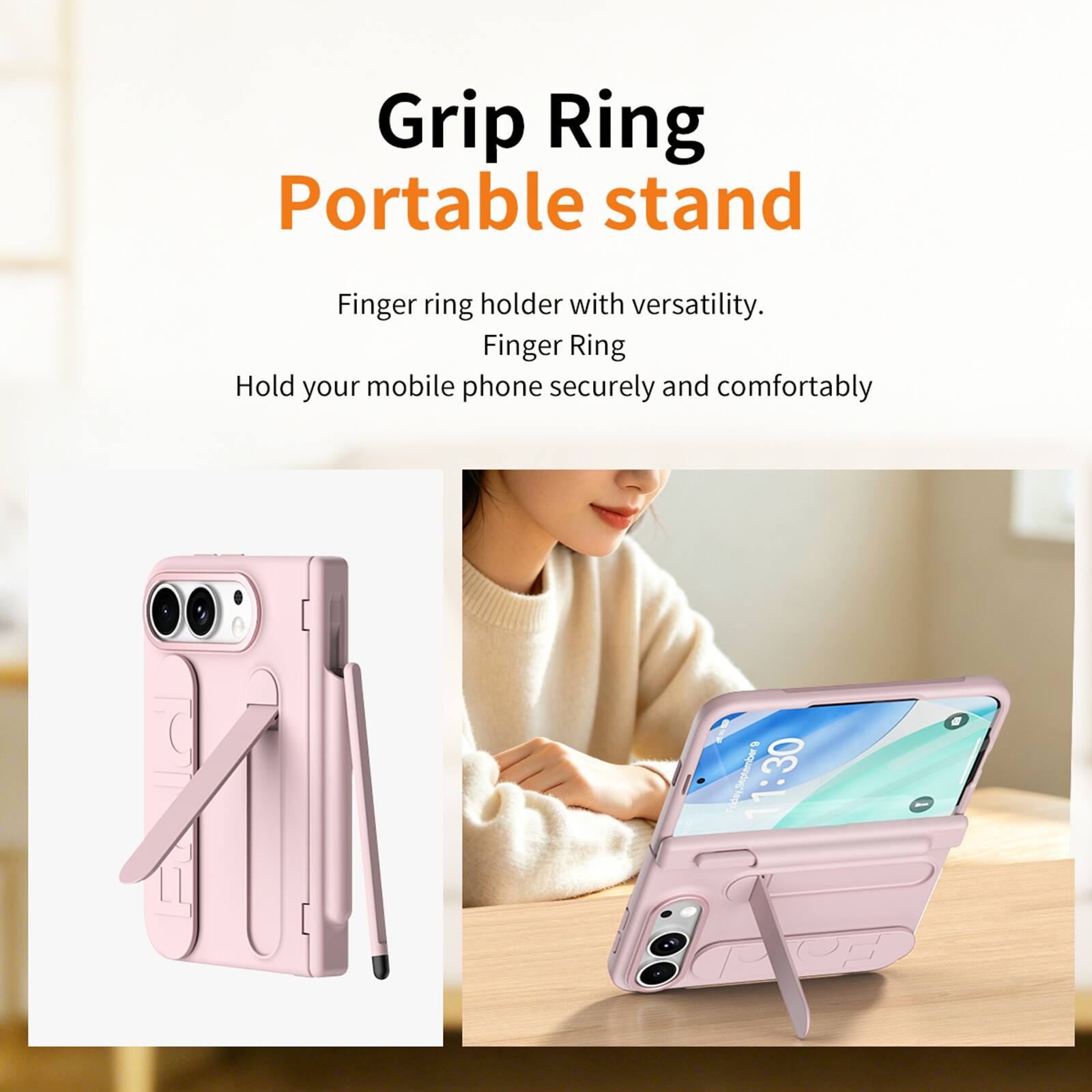 Grip Ring Portable stand

Finger ring holder with versatility. Finger Ring Hold your mobile phone securely and comfortably

September 11:30