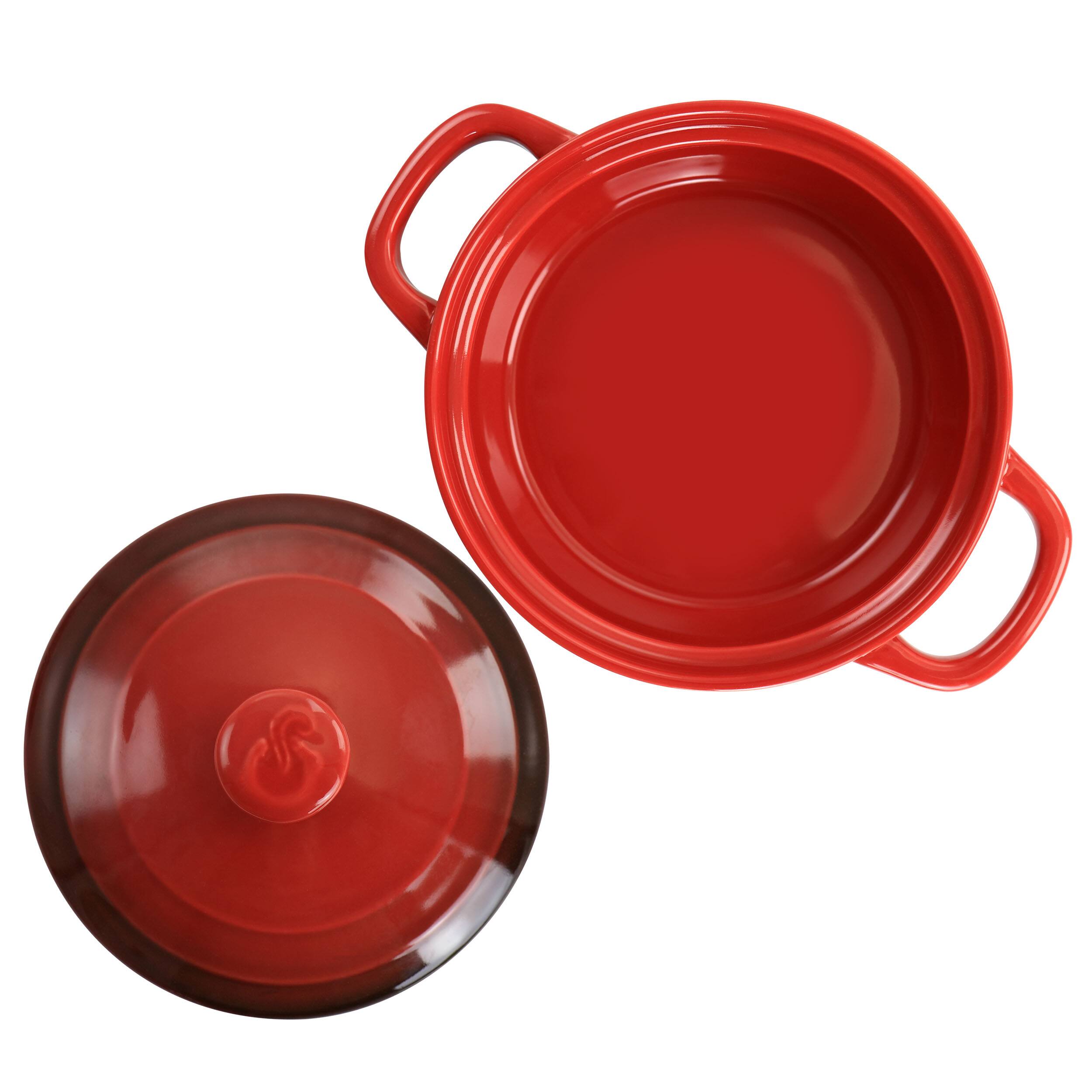 Alt View 3. Crockpot - Crockpot Appleton 10oz Stoneware Mini Casserole Baker in Gradient Red.