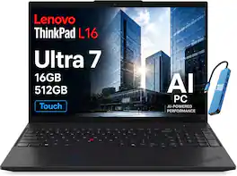 Lenovo - Upgraded - ThinkPad L16 16" FHD+ Touchscreen Laptop - Business AI PC - Intel Core Ultra 7 255U - 16GB RAM - 512GB SSD - Win11Pro - Touchscreen - Black