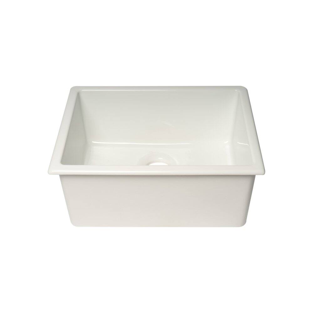Alt View 2. Alfi - ALFI brand 24 White Undermount / Drop In Fireclay Kitchen Sink - White.