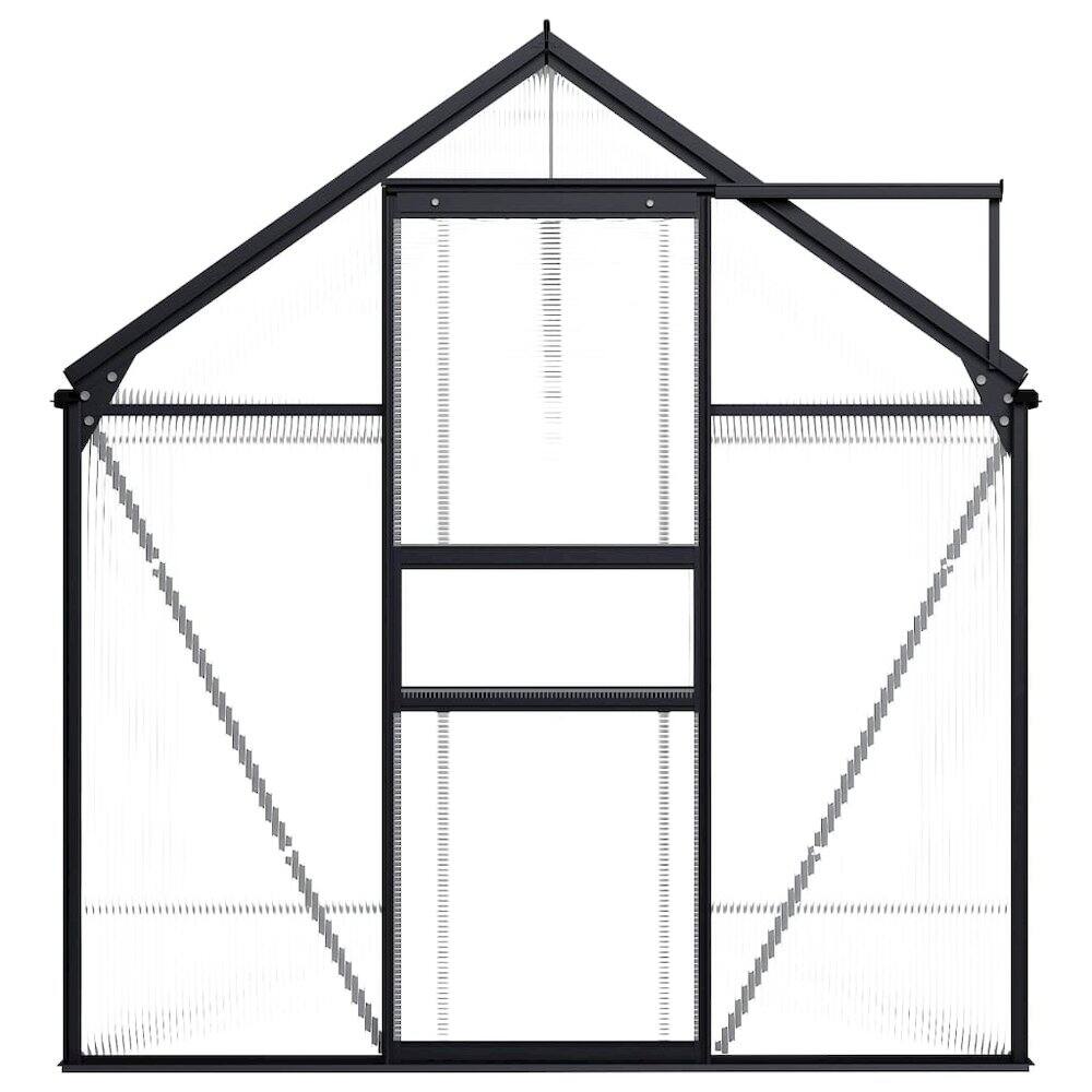 Angle. vidaXL - vidaXL Greenhouse Anthracite, Transparent Aluminum, Polycarbonate - Anthracite.