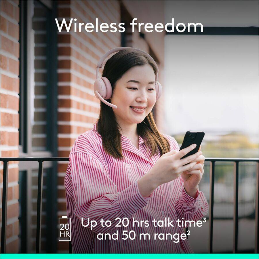 Wireless freedom

Up to 20 hrs talk time³ and 50 m range²
