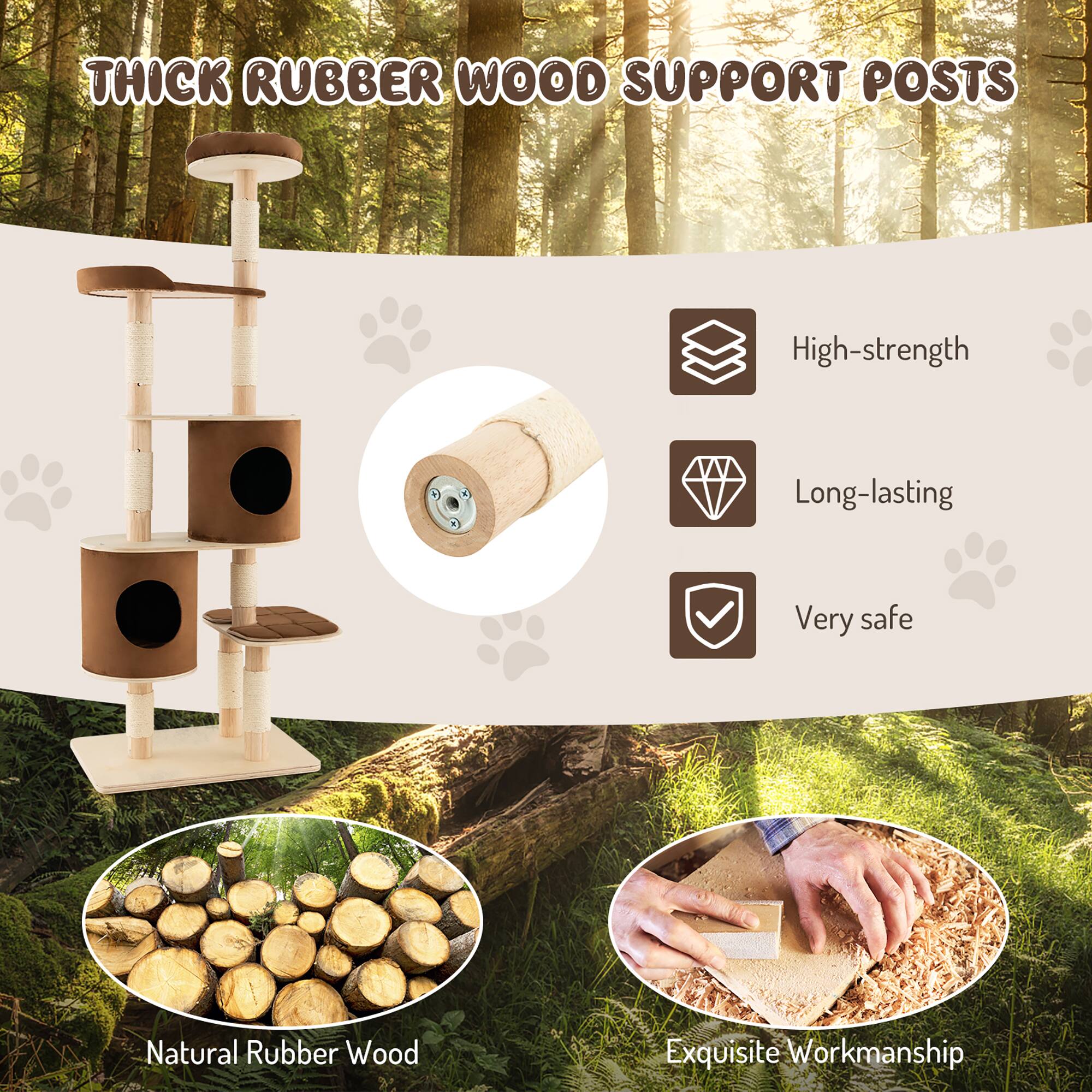 THICK RUBBER WOOD SUPPORT POSTS

High-strength
Long-lasting
Very safe
Natural Rubber Wood
Exquisite Workmanship