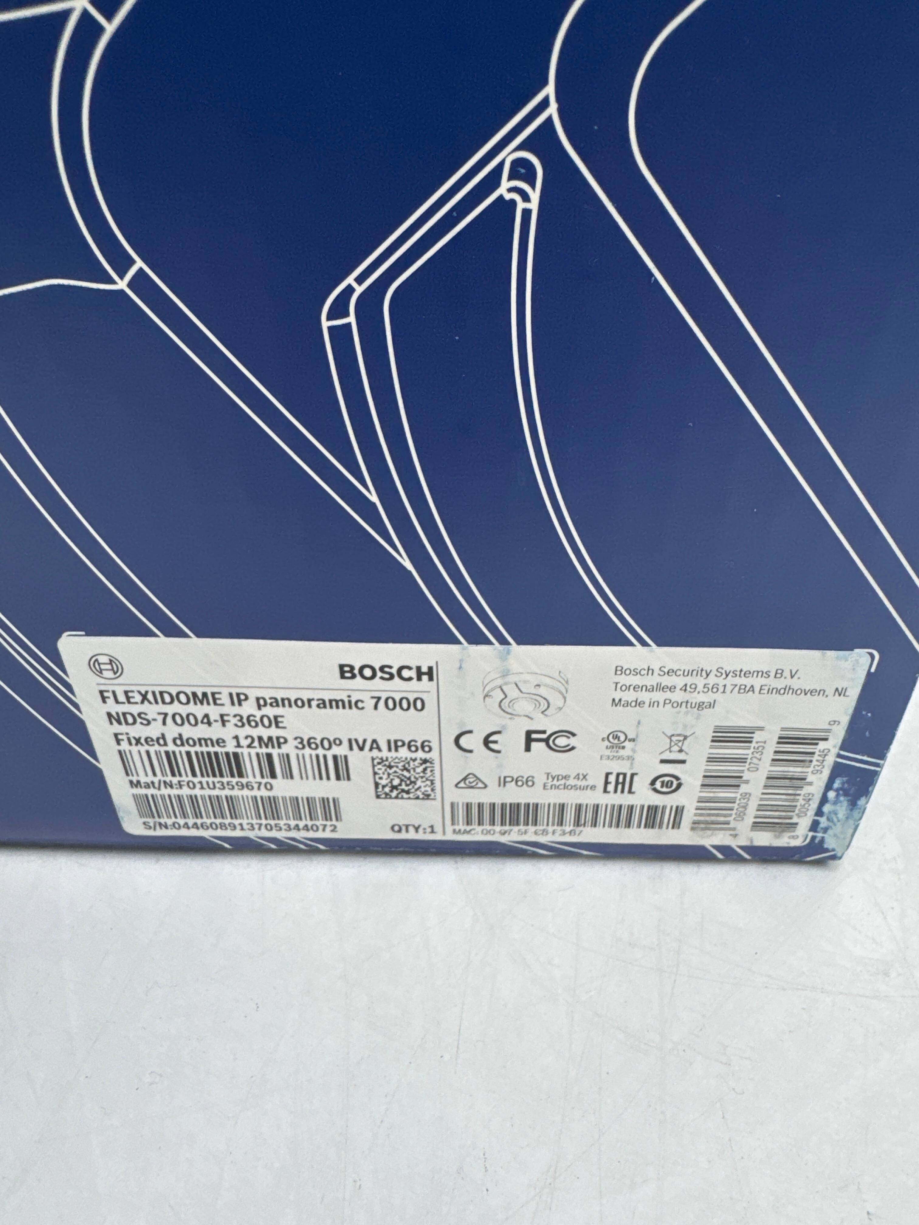 NL 9 93445 00549 B.V. Eindhoven, i 072351 Systems 7BA BEDO9 561 Security 49. Portugal llee I O0 in Bosch Torena Made  EAC 4X FC Type Enclosure 6136 $ IP66 : D0 CE C MAC 7000 IP66 TIAIO BOSCH IVA panoramic 360 12MP 13705344072 IP FLEXIDOME NDS-7004-F360E dome Mat/N:F01U359670 SOLET6BOOPPONIS Fixed