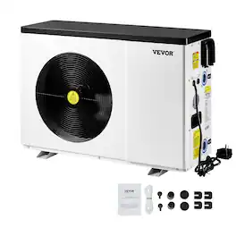 VEVOR - Electric Pool Heat Pump, 22250 BTU, Pool Heaters for 3171-6605GAL Above and In Ground Pools, Low Noise - White