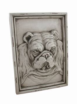 SPI Home - Bulldog Resin Wall Plaque - White